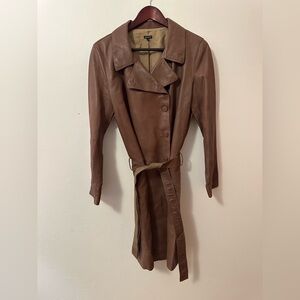 Joseph Women’s 100% Lambskin Leather Long Coat Large